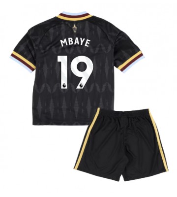 Aston Villa Ibrahim Mbaye #19 Bortaställ Barn 2026-27 Kortärmad (+ Korta byxor)